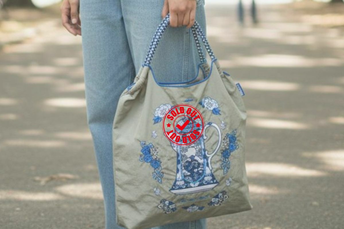 Ball＆Chain×深川製磁BCポット柄GRAY（M）エコバッグ | 有田焼 深川製