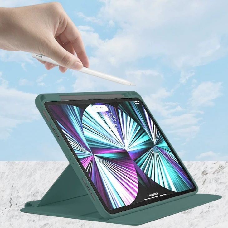 三つ折り回転式多機能保護型カバー 本体収納iPad Proケース iPad Pro