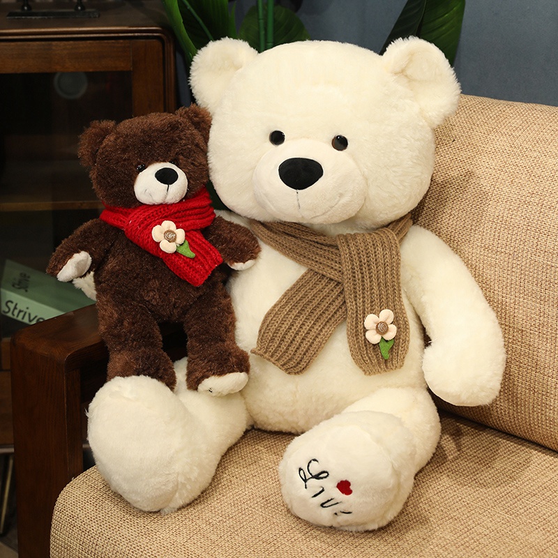 くま ぬいぐるみ｜マフラーくまちゃん くま 茶色(特大)|くまぬいぐるみ