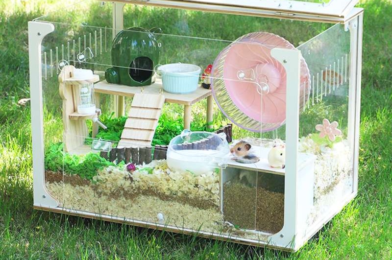 ハムスターケージ 全景ガラス風ハムスター快適ハウス ハウス