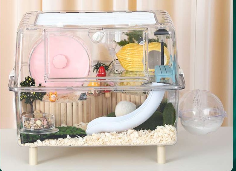 ハムスターケージ 透明二階建てハムスターの別荘 アクリル|ハムスター
