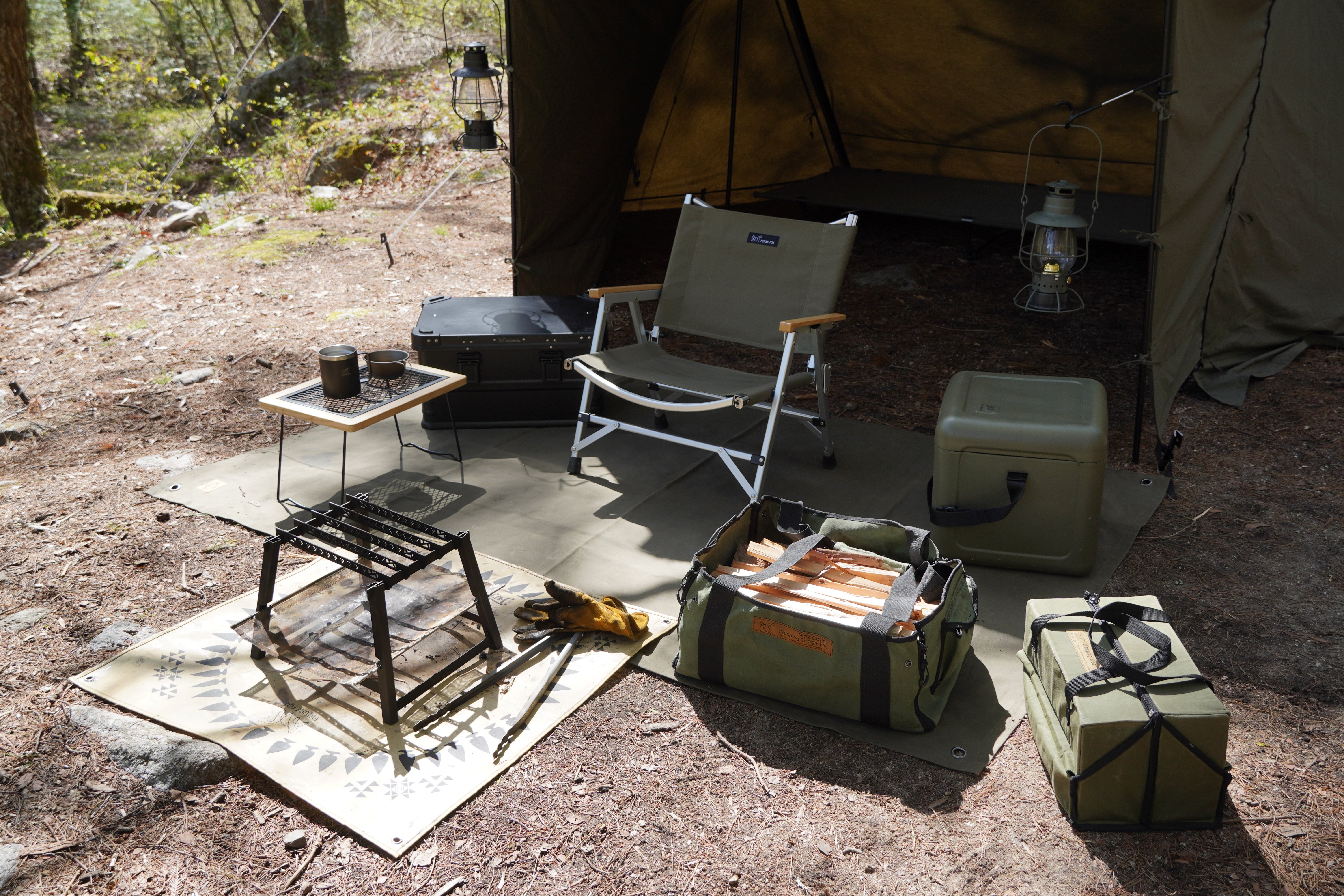 帆布グランドシート パラフィン加工 撥水加工 208cm×135cm｜FUTURE FOX