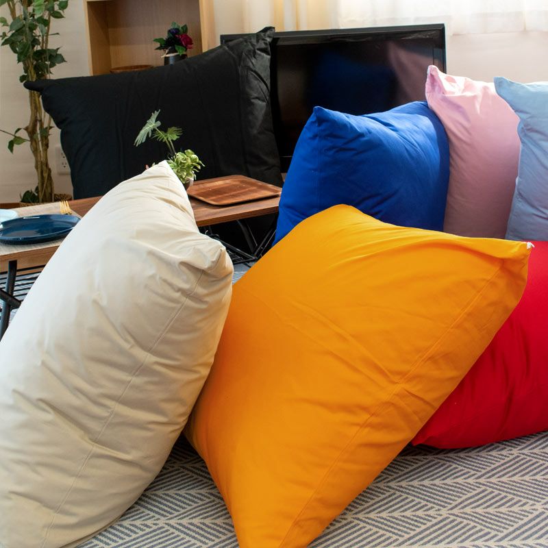 洗える ジャンボクッション 90×90cm「XXLサイズ」スクエア 綿100