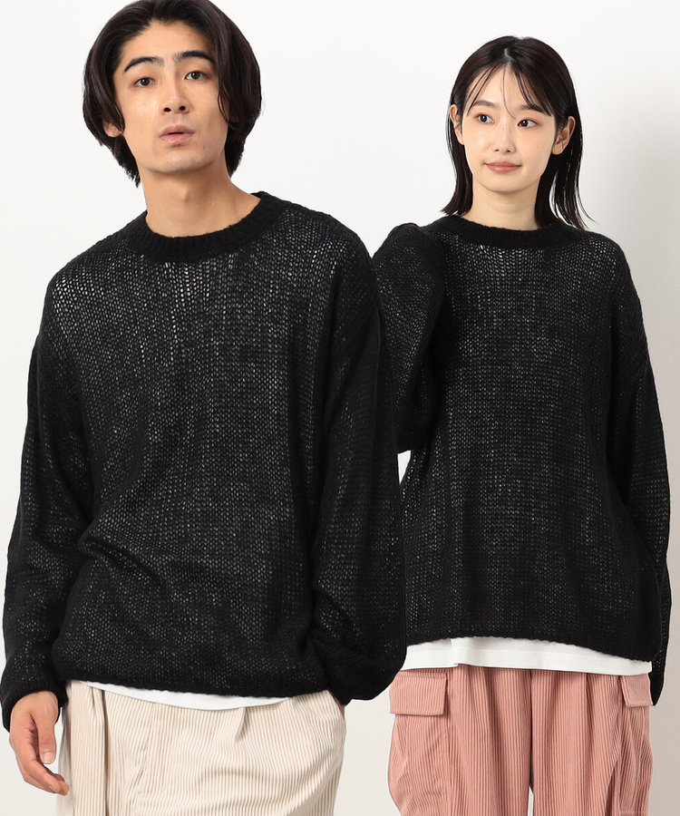 シアーニット×長袖Tシャツセット（55-41KI32-204）｜パープル