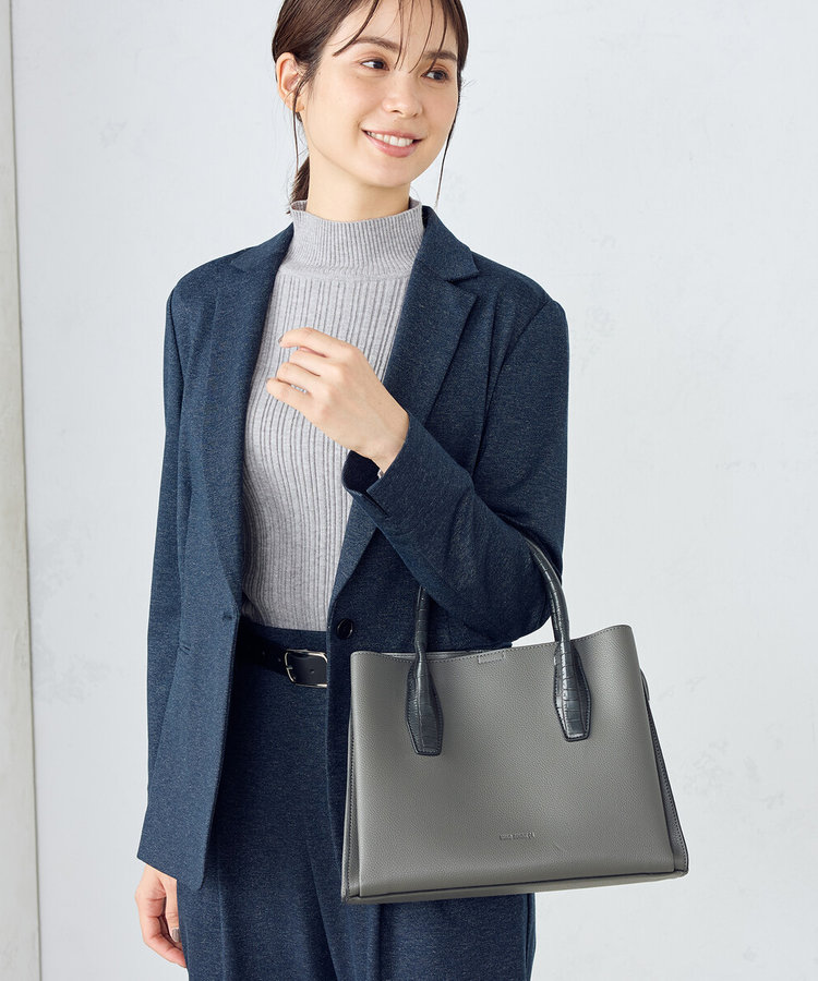 型押しハンドルバッグ（95-20BE17-203）｜モノコムサ（MONO COMME CA