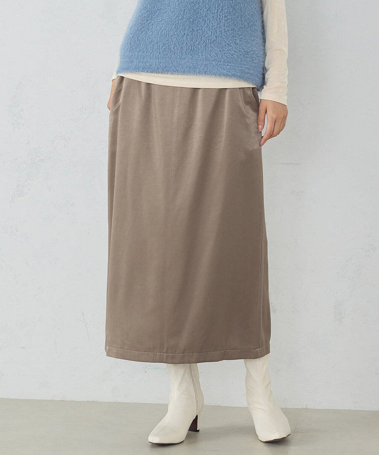 レーヨンポリエステル ピーチサテン ナロースカート（12-50FI10-204