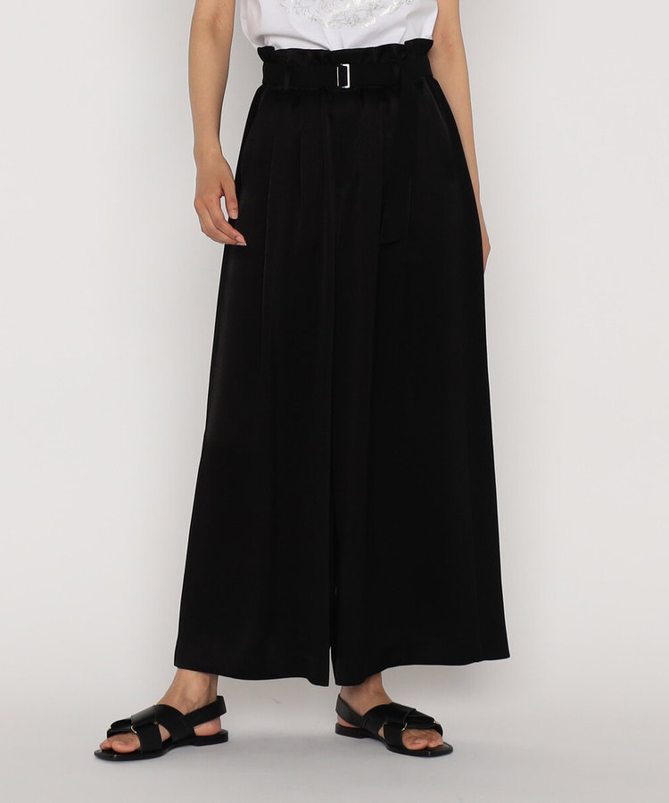 トリアセテート/キュプラサテンジョーゼット ワイドパンツ（18-16PK07