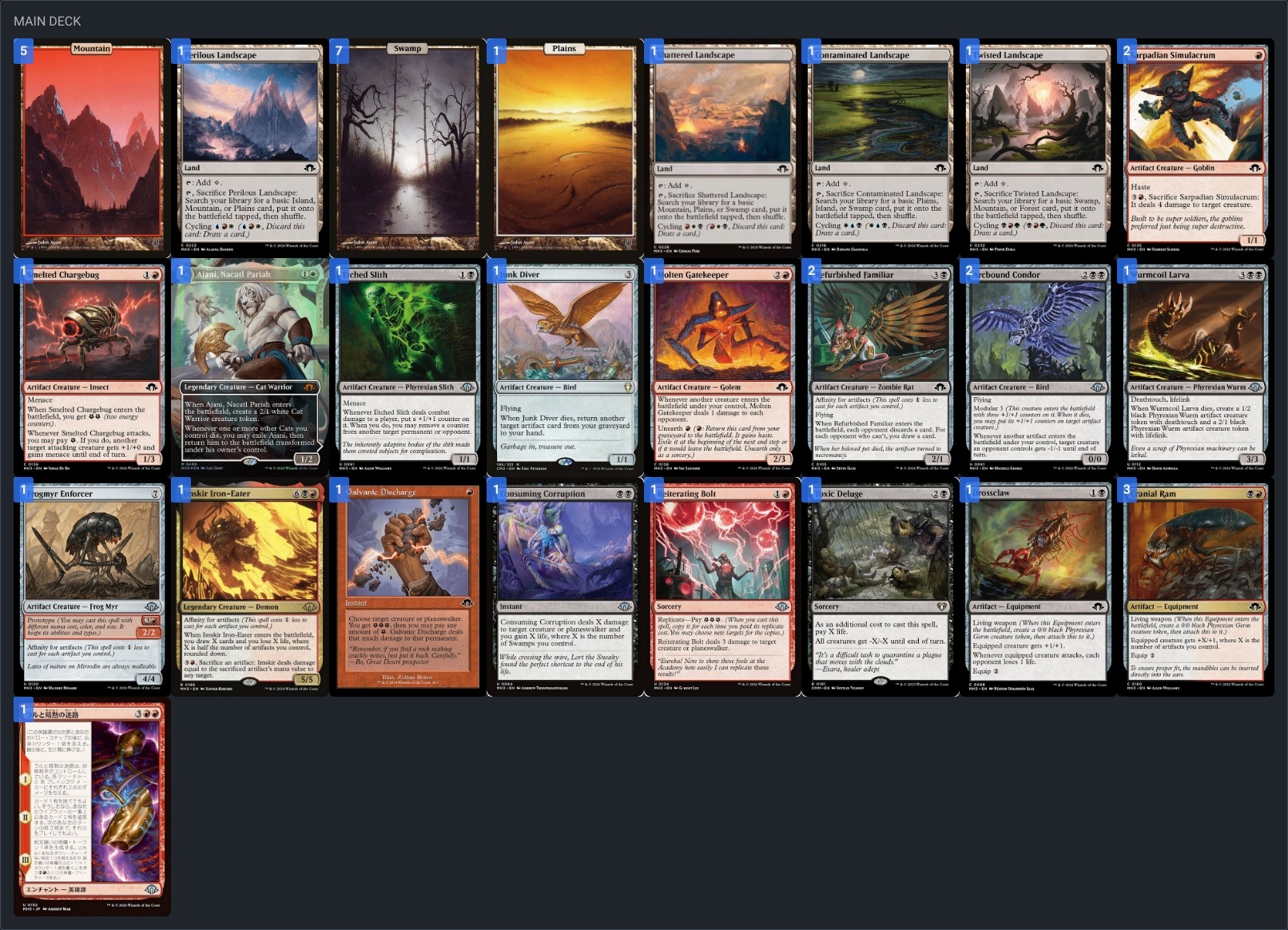 MTG：ドラフトデッキの組み方 「赤黒親和」編(モダンホライゾン3)