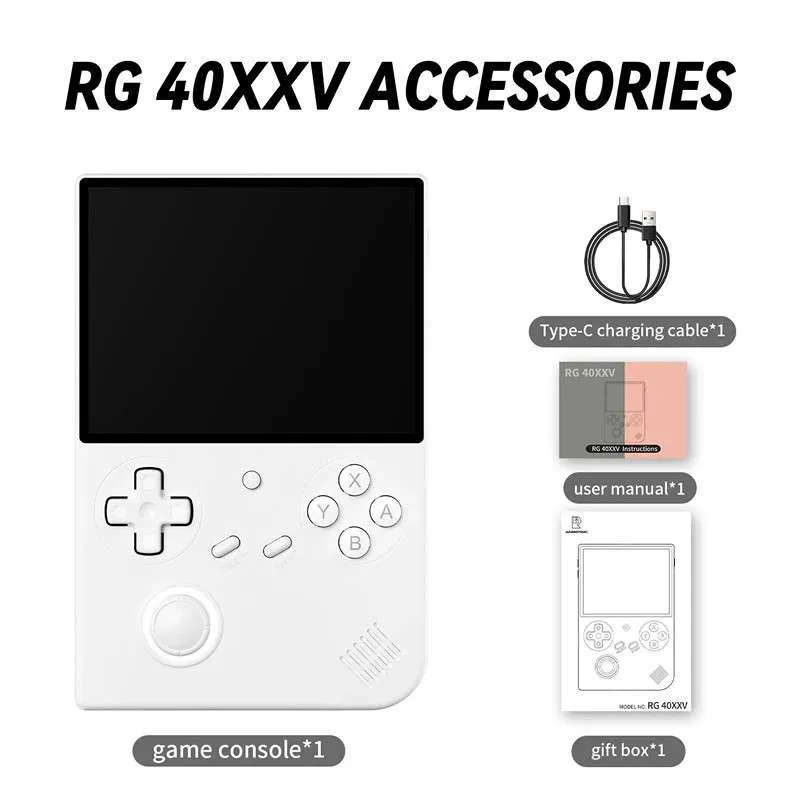 ANBERNIC RG 40XXV Retro Handheld Games Console - White | 128GB