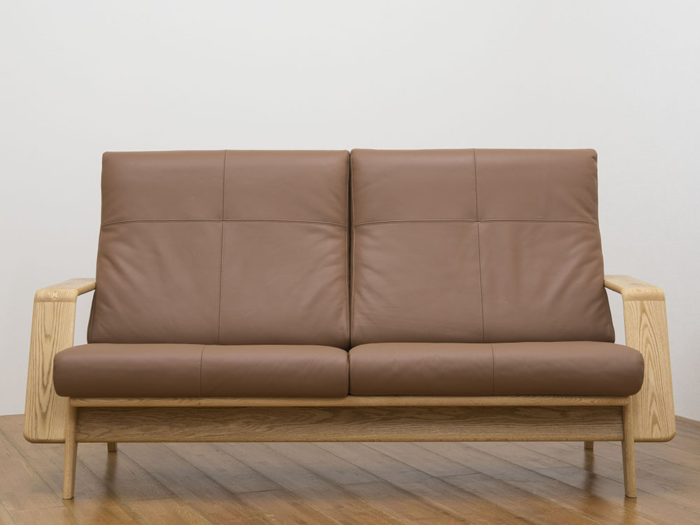 すっきりとした佇まい、北欧風、オーク材のソファー | 頑固おやじ