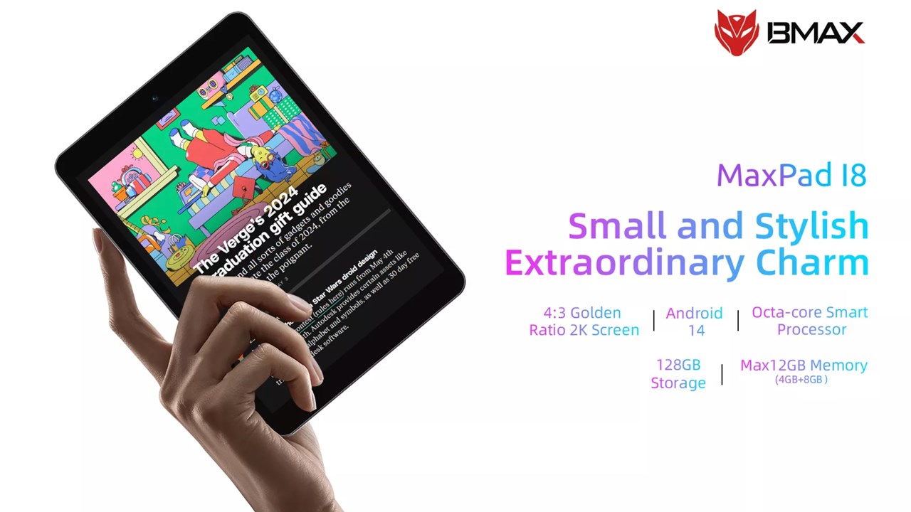 7.9型2K（3:2）ディスプレイ搭載タブレット「BMAX MaxPad I8」登場