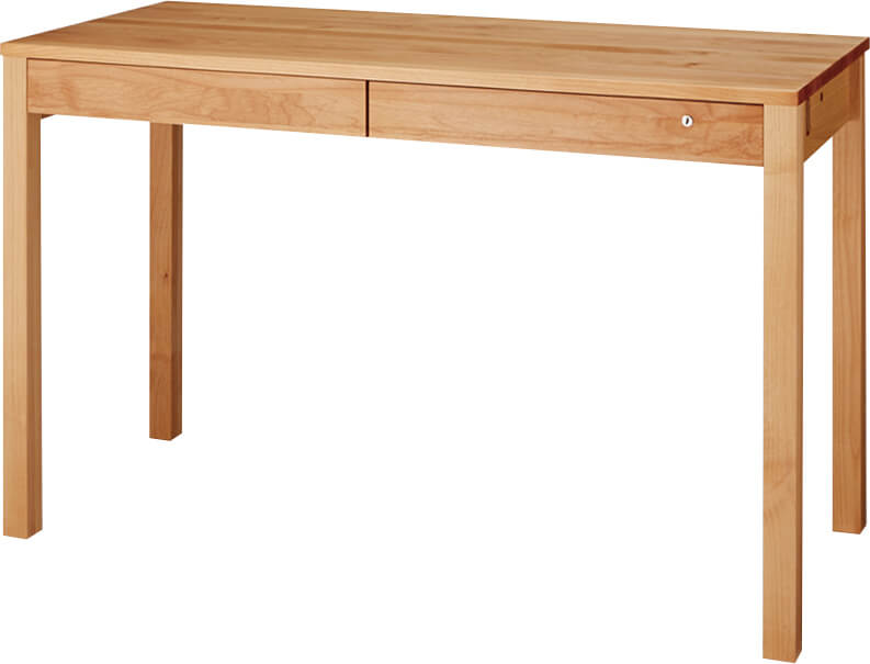 天然木アルダー無垢材 デスク 幅120 奥行53 高さ72cm ナチュラルウッド