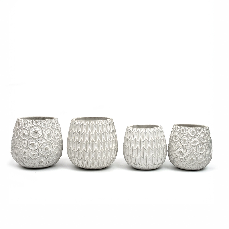 セメントプランター 幾何学模様 植木鉢 S｜マライカ公式通販