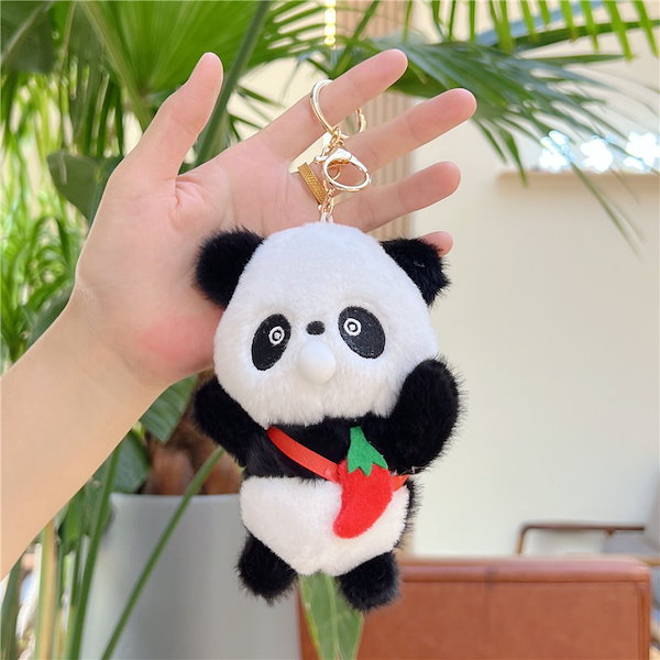 Qoo10] かわいい泡吐きパンダストラップぬいぐるみ