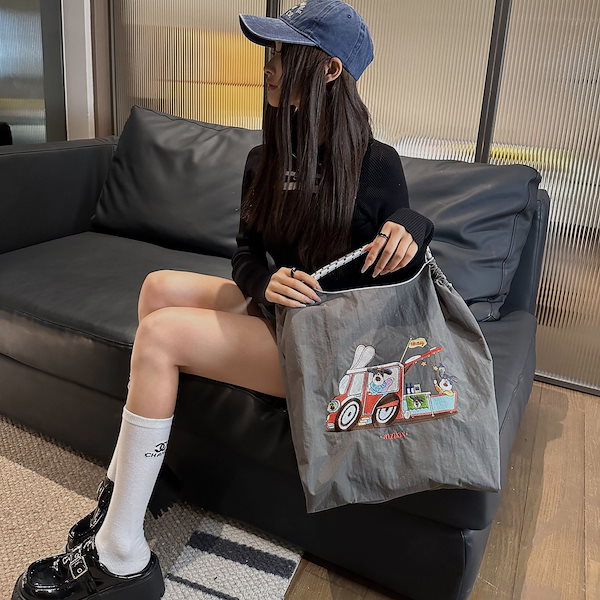 Qoo10] MZTKINエコ刺繍ショッピングバッグ大