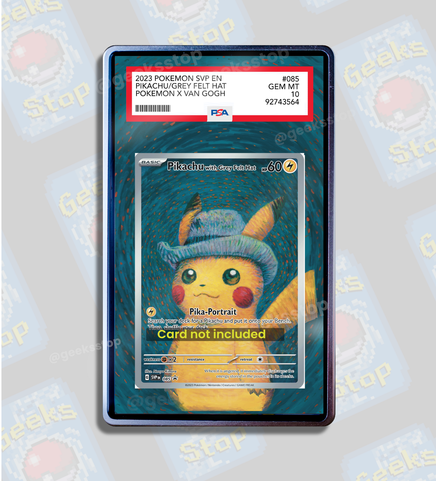 Pikachu with Grey Felt Hat PSA CGC Beckett | Display Case Extended