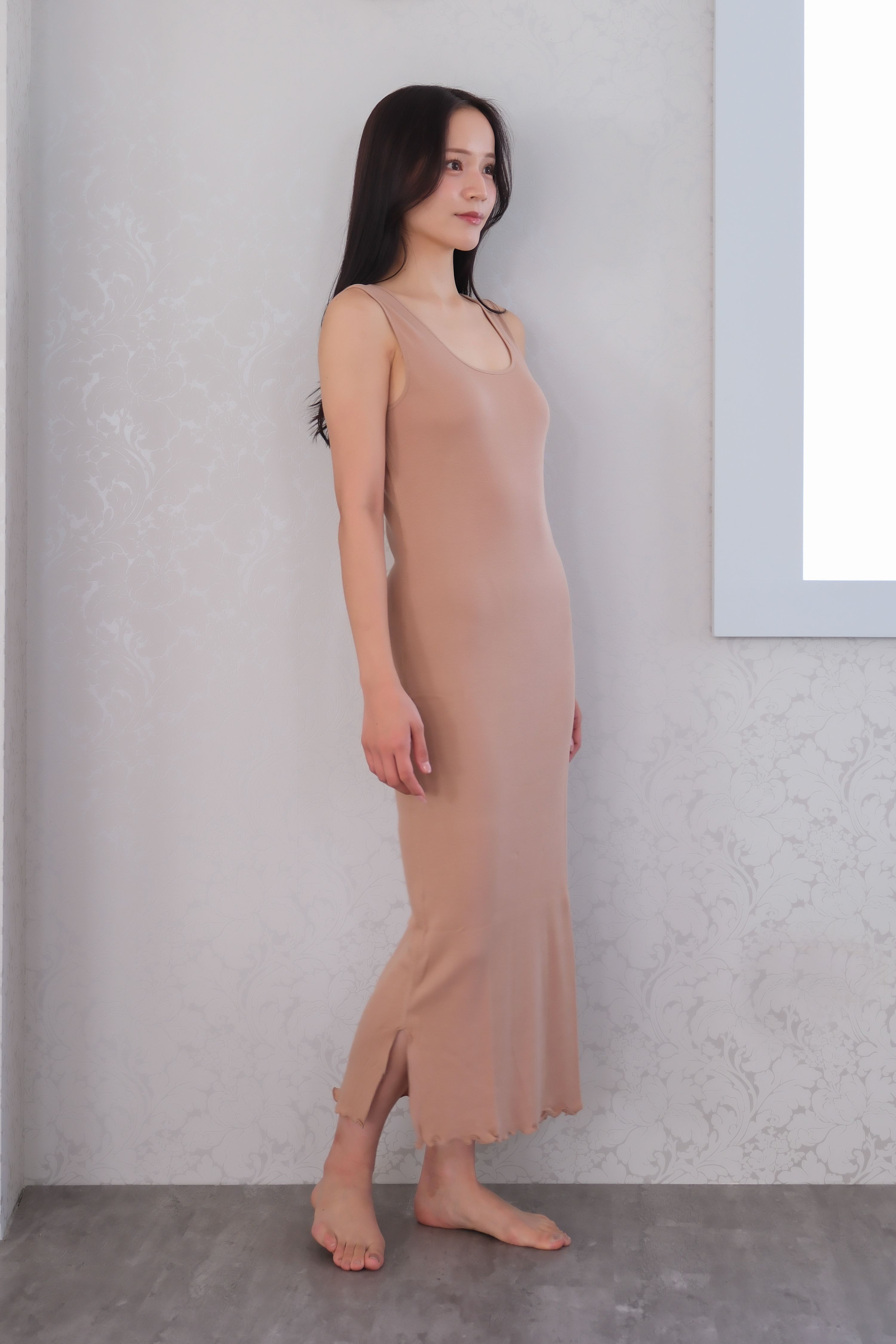 きものの肌着ワンピース（ベージュ）Kimono slip dress(Beige