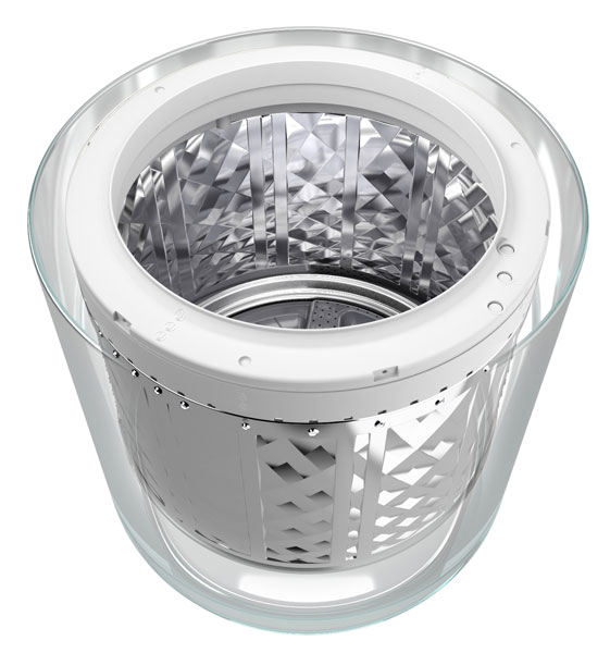 洗濯槽に穴がないと、こんなに便利! 独自の「穴なし槽」に「シワ抑え