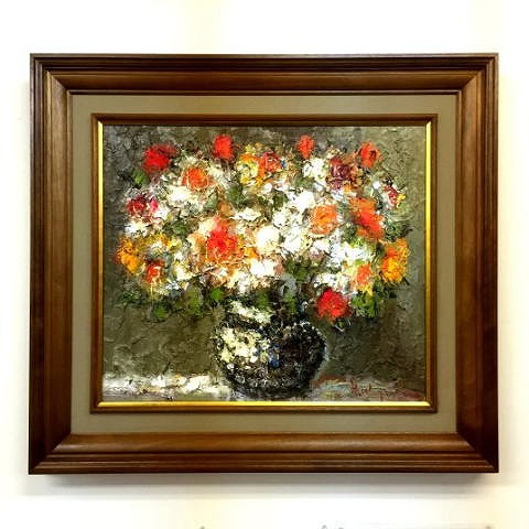 油絵【送料・手数料無料】商品番号：CD5048 「薔薇」 渡部 ひでき