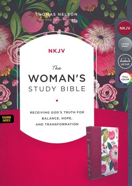 The NKJV Woman's Study Bible, Hardcover Pink Foral Full Color
