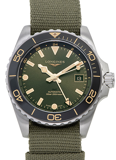 ロンジン ハイドロ コンクエスト GMT L3.790.4.06.2 グリーン 新品