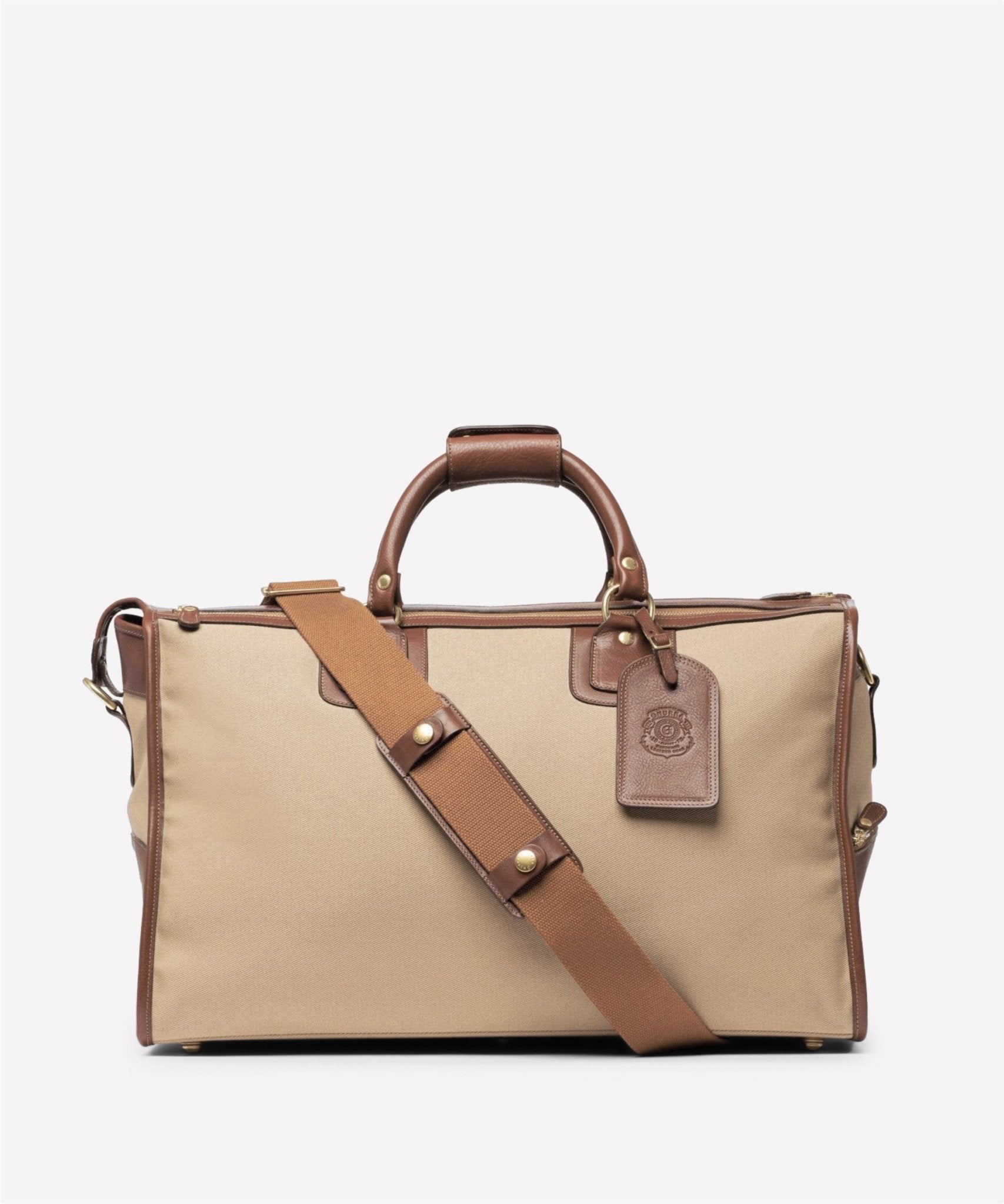 Express No. 2 | Khaki Twill - Vintage Chestnut Duffle Bag | Ghurka