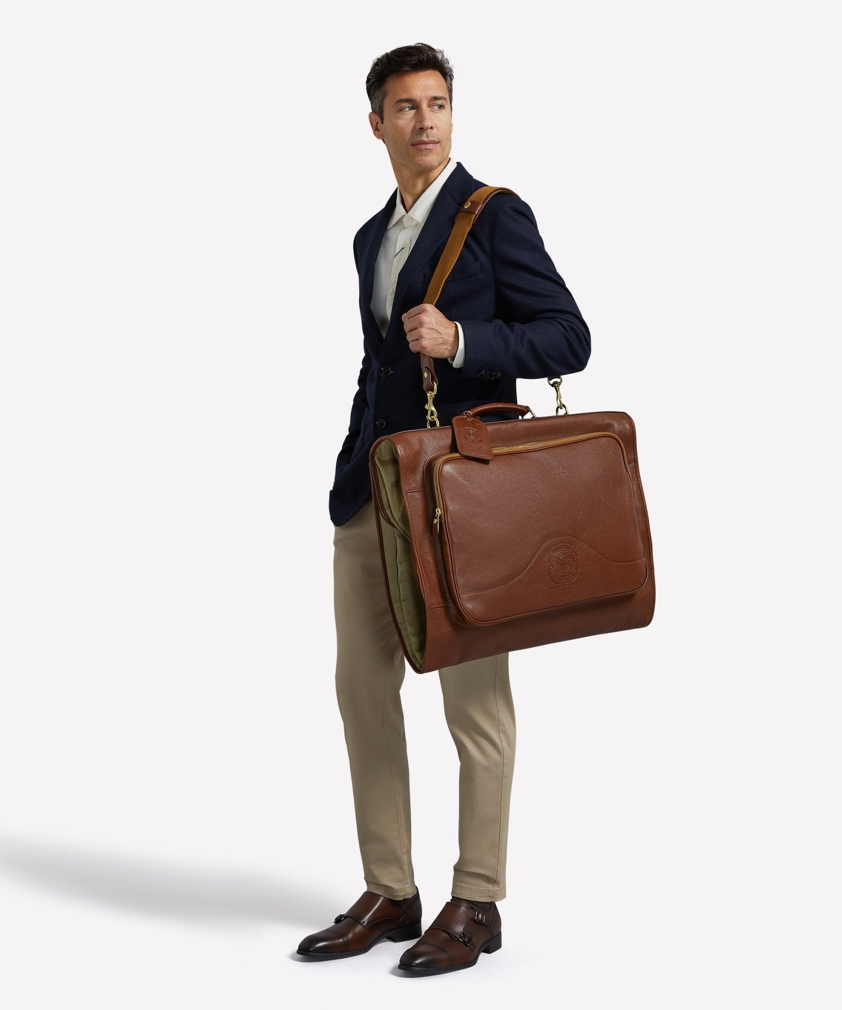 Packet No. 83 | Vintage Chestnut Leather Garment Bag | Ghurka