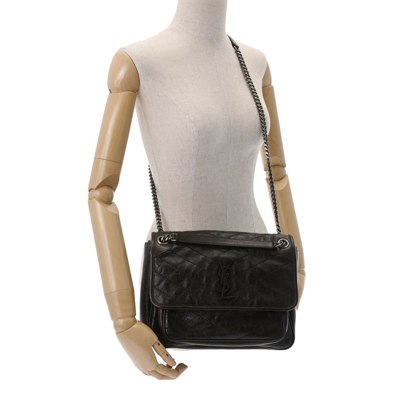 サンローランニキ ミディアム ブラウン レディース ショルダーバッグ