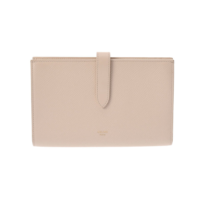 セリーヌ ラージ ストラップ ウォレット ベージュ レディース レザー