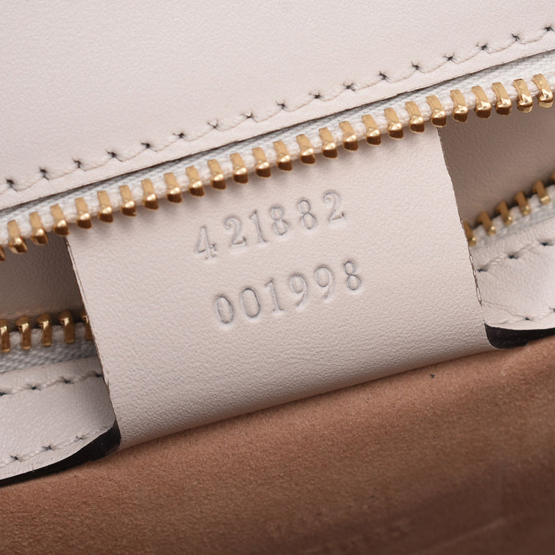 グッチシルヴィ 花柄刺繍 白×緑/赤 ゴールド金具 レディース 2WAY