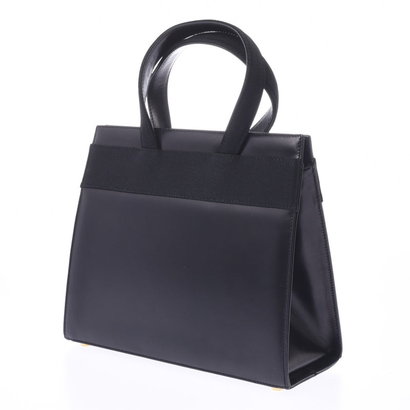 フェラガモヴァラリボン 2WAYバッグ 黒 ゴールド金具 レディース