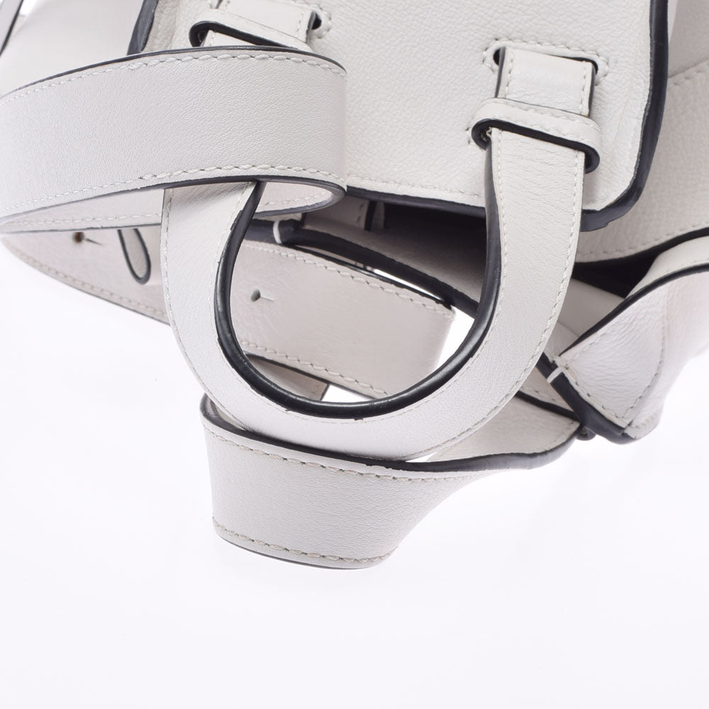 ロエベハンモック スモール 白 レディース カーフ 2WAYバッグ LOEWE