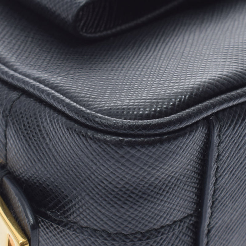 プラダリボンモチーフ ミニ 黒 ゴールド金具 レディース ショルダー