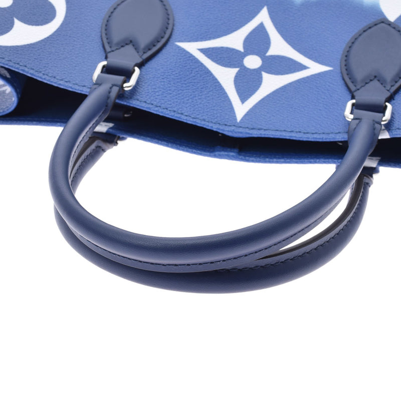 ルイヴィトンLVエスカル オンザゴーGM 青 レディース モノグラム