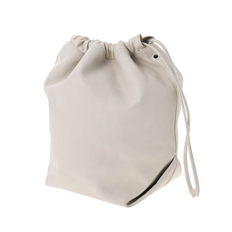 サンローランテディ スモール 巾着タイプ アイボリー シルバー金具