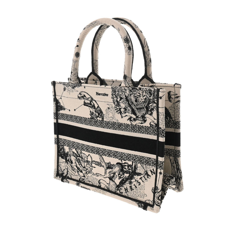 クリスチャンディオールブックトート スモール ゾディアック 白/黒