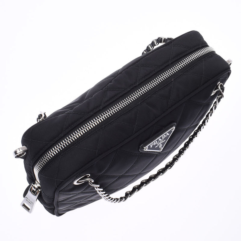 プラダチェーンバッグ 2WAY 黒 シルバー金具 レディース ハンドバッグ