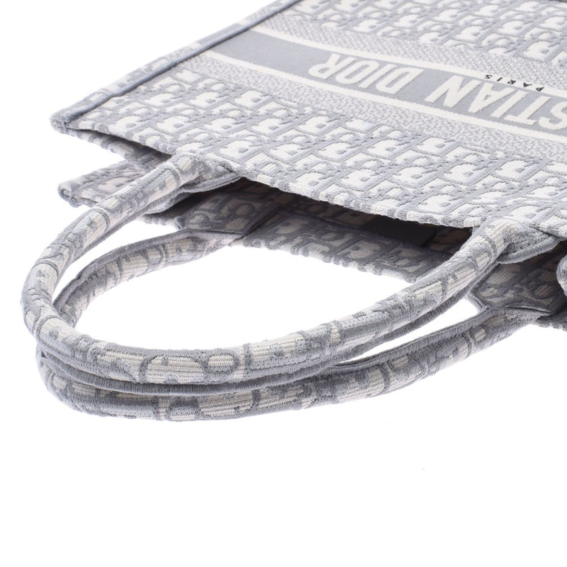 クリスチャンディオールブックトート スモール 白/グレー ユニセックス