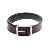 ルイヴィトンマカサー サンチュール 95cm 14145 ブラウン/黒 シルバー