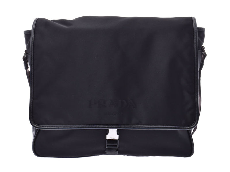 プラダ メッセンジャーバッグ 黒 V158 メンズ ナイロン/サフィアーノ