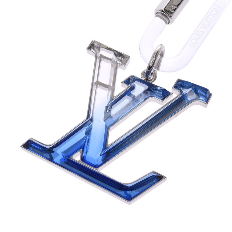 ルイヴィトンビジューサックLVプリズム 青/クリア シルバー金具 ユニ