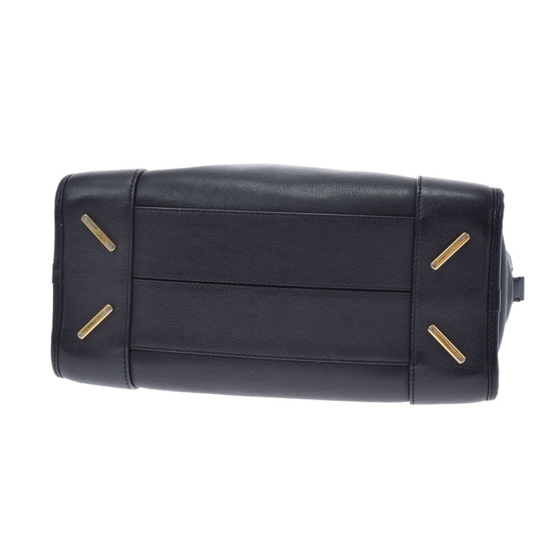 ロエベアマソナ28 2WAYバッグ 黒 ゴールド金具 レディース カーフ