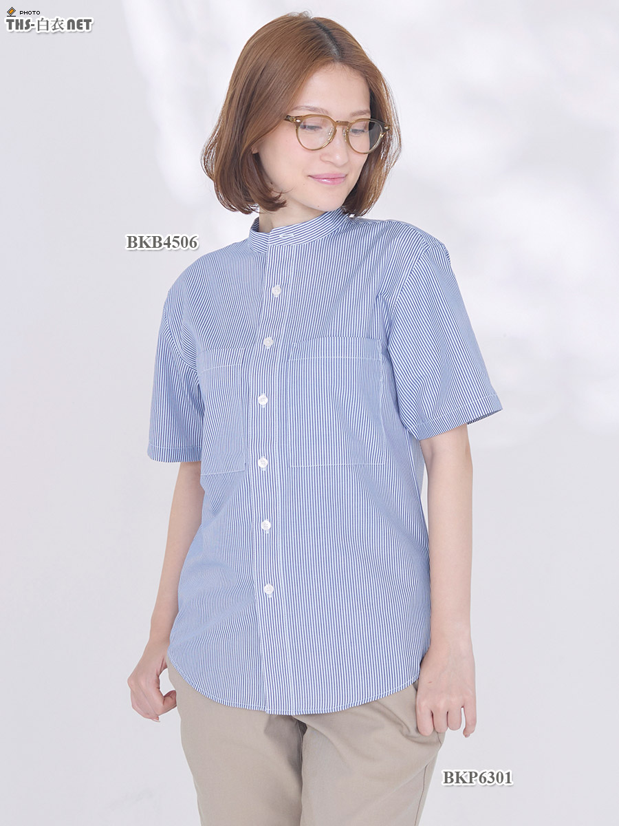 ユニフォーム サーカス ビームスユニセックスバンドカラーシャツ半袖