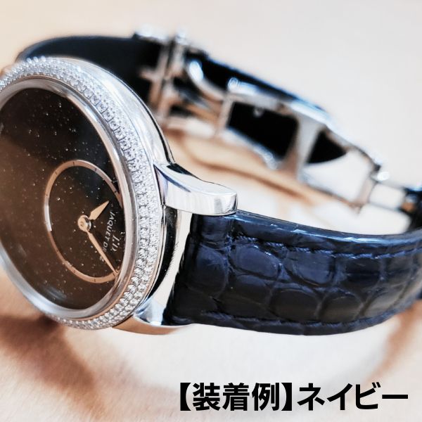 ジャンルソー】アリゲーター 丸斑 裏ラバー 既製品 時計ベルト | 既