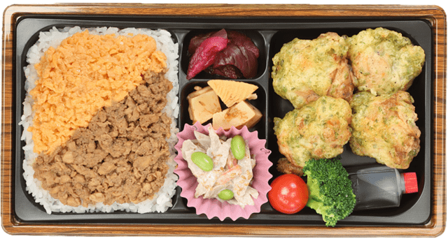 宅配弁当〜夢創鶏と塚だまの共演 三種のいろ鶏どり弁当｜ロケ弁GP1位