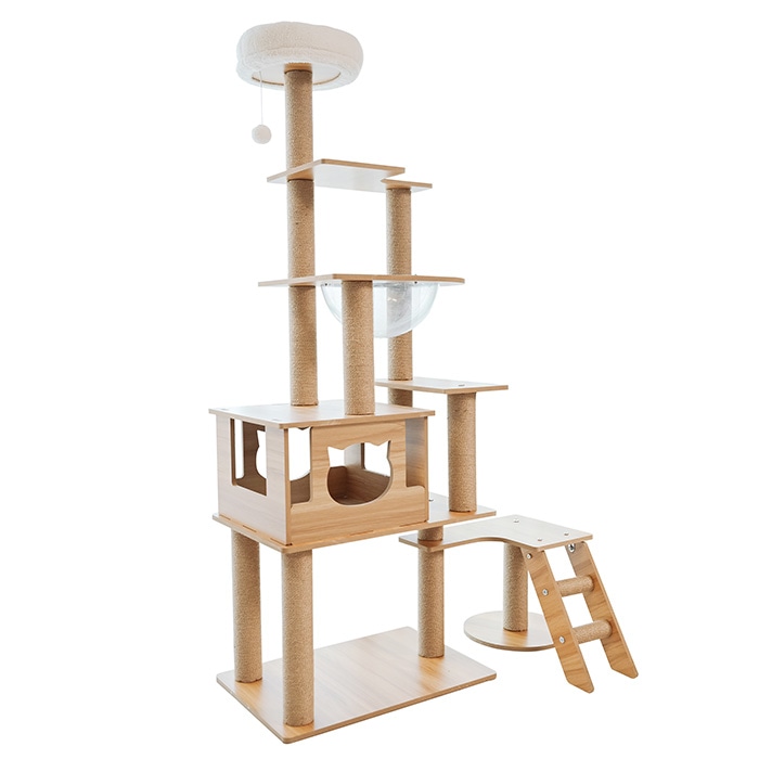 Wanyanya わにゃにゃ キャットタワー 木登りアスレチックタワー ワイド