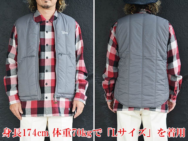 全3色【BLUCO/ブルコ】2024AW「Crew Neck Quilting Vest/クルーネック