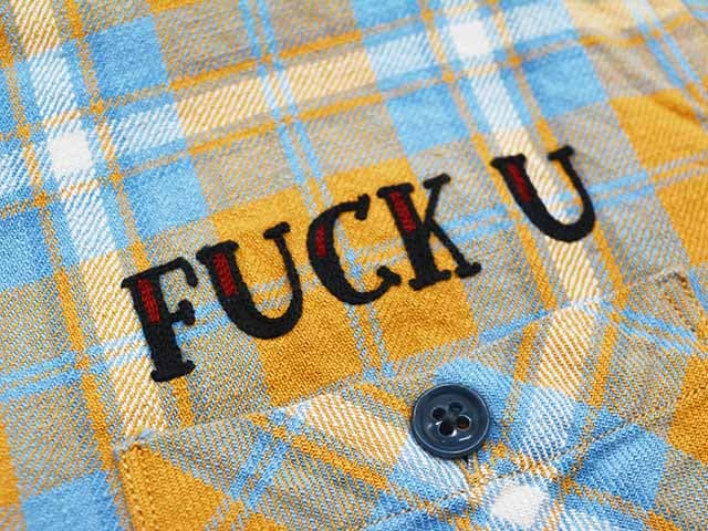 WEIRDO/ウィアード】2024SS「L/S Check Shirts”FUCK U”/ロングスリーブ