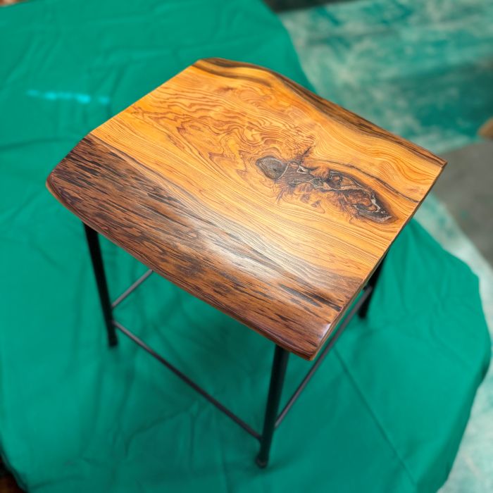 屋久杉アイアン脚椅子（背なし）067 | その他屋久杉製品 | 屋久杉堂