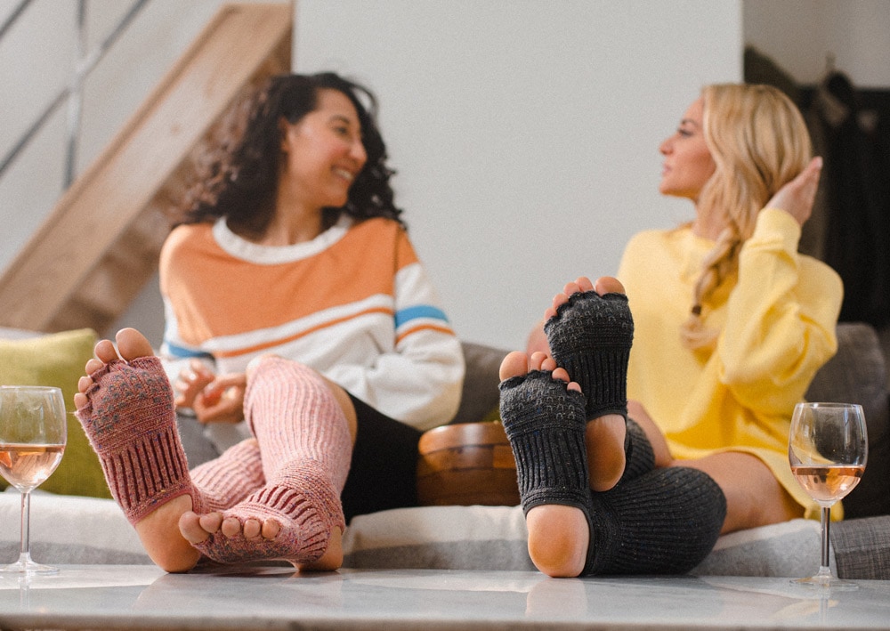 ウール混ネップ リブ ロングトレンカ23-25cm knitido+ 5本指ソックス